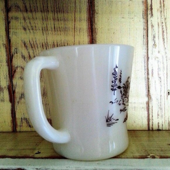 Davy Crockett Fire King Milk Glass Cup Mug 1950s Vintage Fire King - Picture 4 of 6